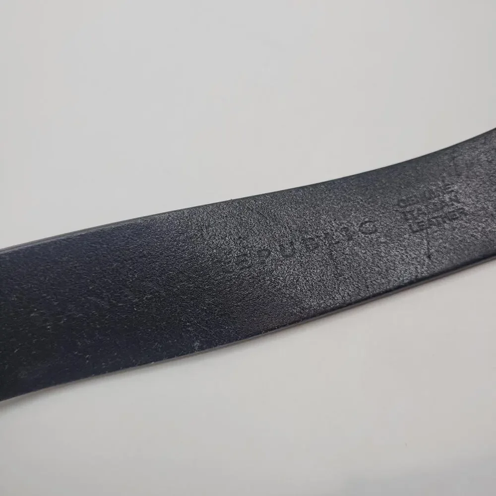 Banana Republic Belt 36 Black Leather Dress Silver Brass Buckle Classic Casual
